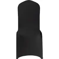 Vevor 150 stk. sorte stolebetræk, polyester spandex stolebetræk, strækbare slipbetræk til bryllupsfest, spisestue, banket, flad front, passer til stolemål op til 20,08 x 17,72 x 37,4 tommer