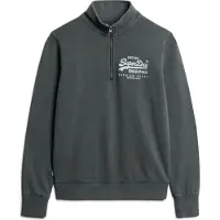 Superdry Superdrytil mænd. M2013797A Jakke med grafik og klassisk halv lynlås sort (M), Casual, Bomuld