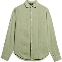 Superdry Studios Casual Linen Skjorte Med Lange ærmer