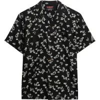 Superdry Superdrytil mænd. M4010793A Kortærmet strandskjorte sort (M), Casual, Bomuld, Korte ærmer