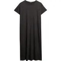 Superdry Superdrytil kvinder. W8011868A Sort midi-skjortekjole (M), Casual, Bomuld, Korte ærmer