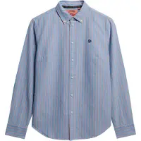Superdry Superdrytil kvinder. W4010565A Slim fit oxfordskjorte blå (M), Casual, Bomuld, Lange ærmer