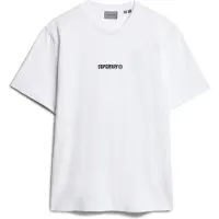 Superdry Superdrytil mænd. M1012028A T-shirt med mikrologo print hvid (XL), Casual, Bomuld, Korte ærmer