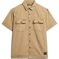 Superdry Superdrytil mænd. M4010791A Brun kortærmet militærskjorte (M), Casual, Bomuld, Korte ærmer