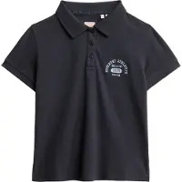 Superdry Superdrytil kvinder. W6011869A Slim fit poloshirt 90'erne navy (M), Casual, Bomuld, Korte ærmer