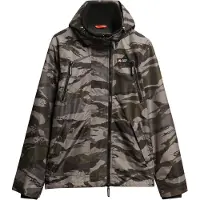 Superdry Superdrytil mænd. M5012100A Vindjakke med hætte Mountain grey (XL), Casual, Grå, Camouflage, Genanvendt polister, Bæredygtig