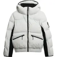 Superdry Superdrytil kvinder. WS110179A Bomberskijakke med hætte hvid (S), Casual, Polyester