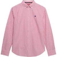 Superdry Superdrytil kvinder. W4010565A Slim fit oxfordskjorte pink (S), Casual, Bomuld, Lange ærmer