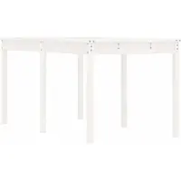 vidaXL Havebord Massivt Fyrretræ - Fyrretræ hvid / 159.5 x 82.5 x 76 cm
