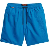 Superdry Superdrytil mænd. M3010246A Premium broderet badedragt 43,2 cm blå (XL), Badetøj, Genanvendt polister, Bæredygtig