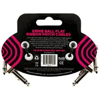 Ernie Ball P06220 3" Flat Ribbon Patch Cable 3-Pack