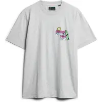 Superdry Superdrytil mænd. M1011907A Neon Travel løs t-shirt grå (XXL), Casual, Bomuld, Korte ærmer
