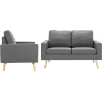 vidaXL Sofasæt 2 Dele Stof - Lysegrå