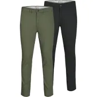 Jack & Jones Lærredsbukser 'Macro Dave' pastelgrøn / sort