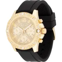 GUESS Analogt ur 'Majesty' guld / sort / transparent