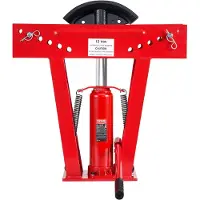 Vevor hydraulisk rørbukker, 12 tons manuel kobberudstødningsrørbukkemaskine med 6 matricer (1/2" - 2") og 90 - 180° justerbare ruller, kraftig rørbukker til rør- og gelænderkonstruktion