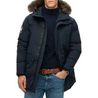 Superdry Superdrytil mænd. M5011929A Everest marineblå parka i syntetisk pels (S), Casual, Polyester, Bæredygtig