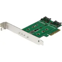 StarTech.com Startech 3-port M.2 SSD (NGFF) Adapter Card - Supports 1x PCIe (NVMe) M.2 SSD, 2x SATA III M.2 SSDs - PCIe 3.0 Adapter (PEXM2SAT32N1) - Interfaceadapter - M.2 - M.2 Card / SATA 6Gb/s - PCIe 3.0
