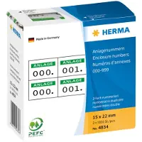 Herma self-adhesive number labels - 2000 label(s) - 15 x 22 mm