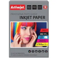 ActiveJet AP6-260GR100, Hvid, Glans, 260 g/m², Inkjet, A6, Resin