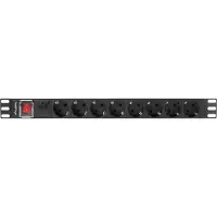 Lanberg Pdu-08f-0200-bk 1u 8-vejs Strømskinne Til Rack