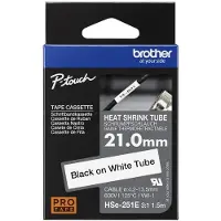 Brother HSe-251E - Sort på hvid - Rulle (2,1 cm x 1,5 m) 1 kassette(r) hængekasse - varmekrymperørtape - for P-Touch PT-D800W, PT-E550WVP