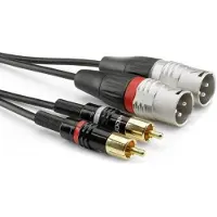 Sommer cable HBP-M2C2-0150 Audio Adapterkabel [2x Cinch-stik - 2x XLR-stik 3-polet] 1.50 m Sort