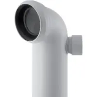Geberit afløbsbøjn. 90° 110x50 - m/ekstra tilslutning t/højre 110x50mm alpin-hvid