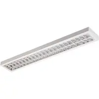 SOLAR PLUS Innova U LED DALI Påbyg armatur 4430lm 3000K dobbeltparabolsk optik opal afskærmning 1230x190mm