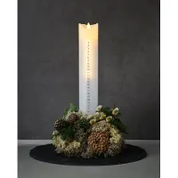 Sirius Sara kalenderlys - hvid med sølv tal - H 29 cm