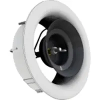 Lindab Ventilhus AIRYB Ø100 mm til AIRYFB frontplade. Monteres i kanalsystem, farve RAL9003. Anvendes til både indblæsning og udsugning.