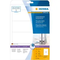 Herma Special - Papir - mat - permanent selvklæbende - belagt - hvid - 192 x 61 mm - 90 g/m² - 100 etikette(r) (25 ark x 4) etiketter til filmapper