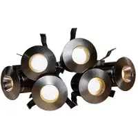 SOLAR PLUS Heatspot G2 Kit BS 2.700K, Sauna downlight, 6x20lm, effekt kit 3,8W. Fasedæmpbar driver inkluderet. Udskiftelige frontringe.