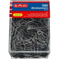 Herlitz papirclips, af metal, galvaniseret, 32 mm Indhold: 1.000 stk. i plastæske (8859100)