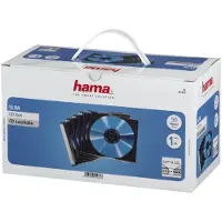 Hama - Smal cd-boks til lagring af CD'er - kapacitet: 1 CD - sort, gennemsigtig (pakke med 50)