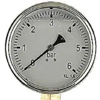 Erik Fćrgemann Manometer ø100, ned, 1/2, 0-16 bar rustfrit hus m/glycerin