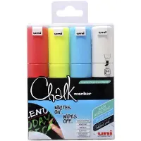 Uni-Ball Uni Chalkmarker PWE-8K - med 4 stk. ass. farver