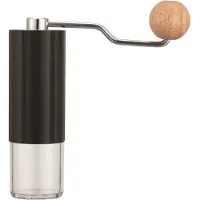 Dualit Manuel kaffekværn - 187x177x54mm - Rustfrit - Eg - Alu - Alu -Silikone - Sort