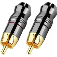 Monacor T-723G, RCA plug, Sort, Guld, Rød, Metal, Guld