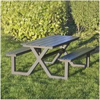 NSH Nordic Børne bord-/bænkesæt X-model sort nonwood og antracitstel HORTUS (801-090)