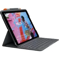 Logitech Slim Folio - Tastatur og folio-kasse - trådløs - Bluetooth LE - QWERTY - UK - oxford-grå - for Apple 10.9-inch iPad (10. generation)
