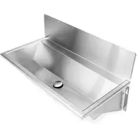 Purus Vaskerende 1200mm m/bagplade - sæberende/afl midt slebet rf st