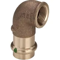 Viega Sanpress vinkel ¾x22mm 90 grader af rødgods, SC-Contur muffe/muffe