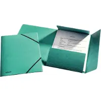 Esselte 3-klap elastikmappe FSC A4 Grøn - (25 stk.)