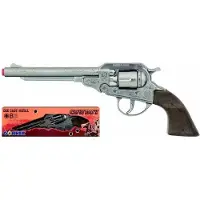 Gonher legetøjspistol revolver cowboy i metal 8 patroner - 239885