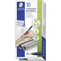 Staedtler Permanente penne, Lumocolor 317, medium, 1 mm, sort, pakke med 10 stk
