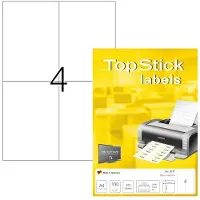 Topstick Etiketter 105x148,5 mm hvid - (100 ark x 4 stk.)