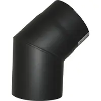 KIERULFF 130 mm Metalbestos Sorte røgrør knærør 45°