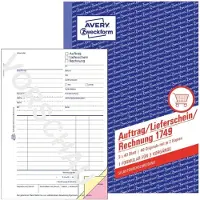 Avery Zweckform - Bestillings-/forsendelses-/faktureringsblanket - 40 ark - A5 (148 x 210 mm) - triplikat - karbonfri
