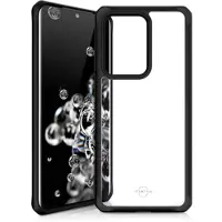 Itskins HYBRID SOLID cover til Samsung Galaxy S20 Ultra 4G / 5G. Sort og gennemsigtig